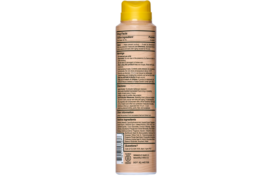 Dr. Squatch Spray Sunscreen | SPF 30 UVA/UVB Protection | Non-Greasy Mineral Sunscreen for Men