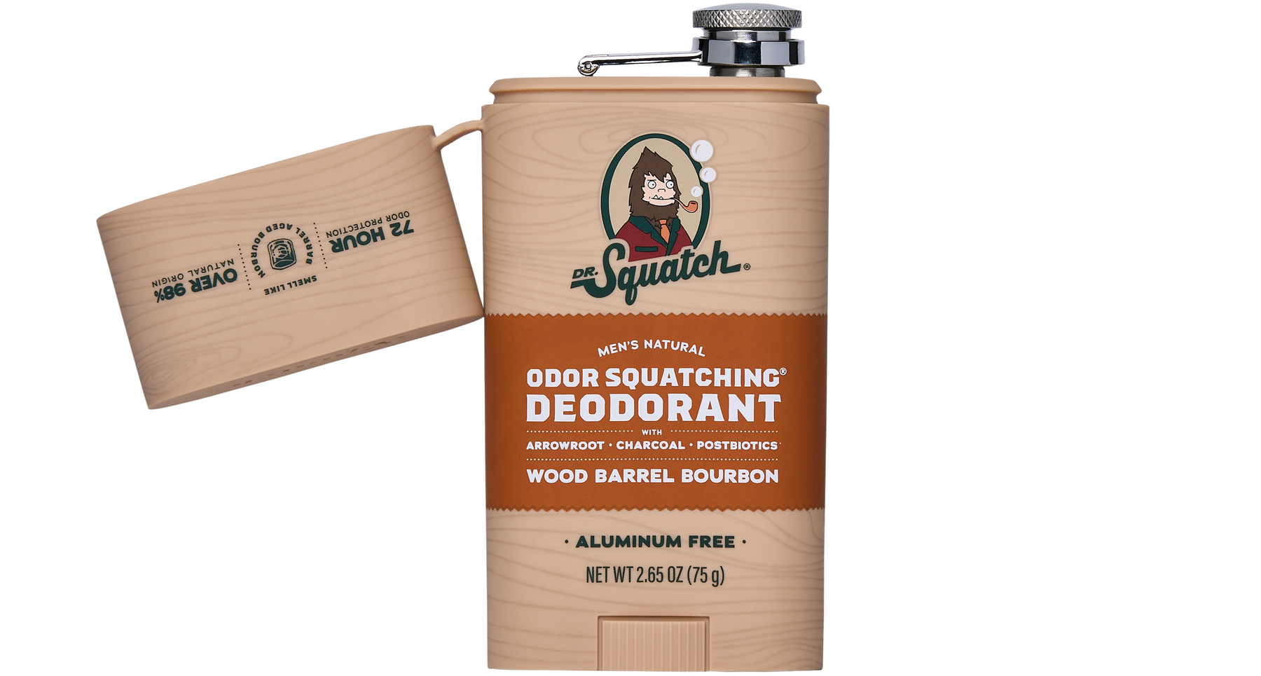 Wood Barrel Bourbon Deo Flask