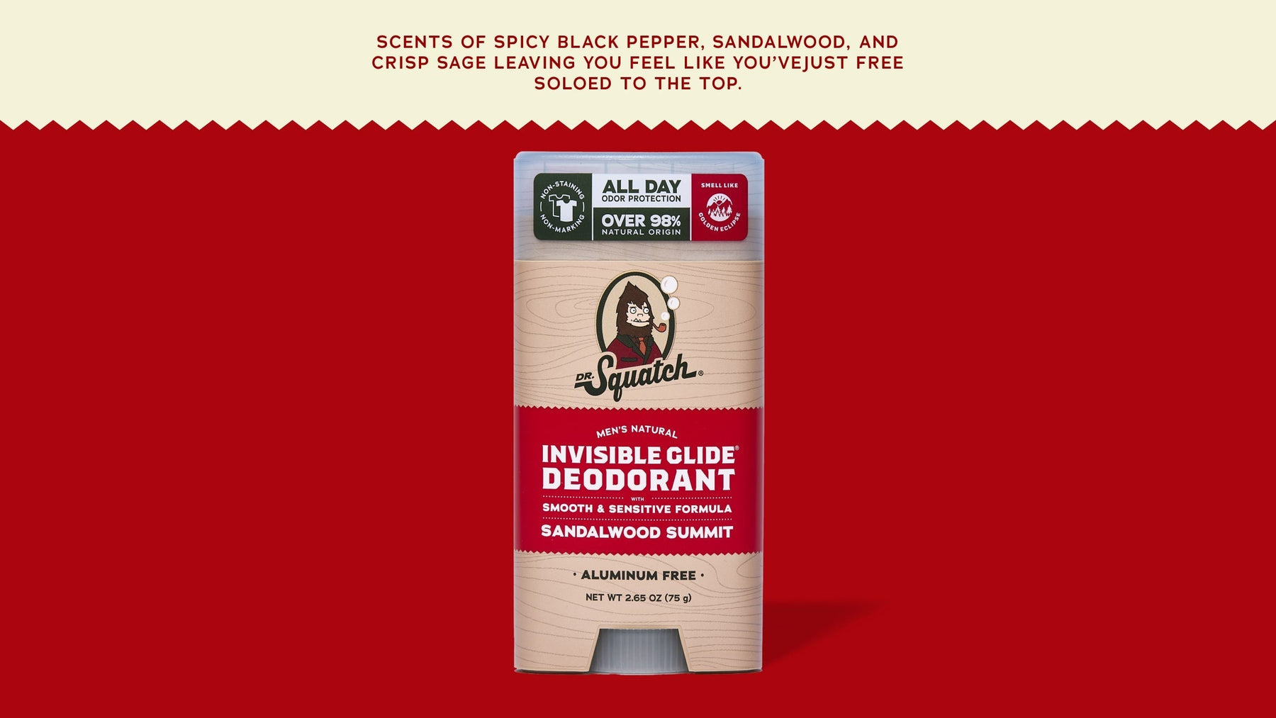 Sandalwood Summit Invisible Glide Deodorant - Clean Active Carry