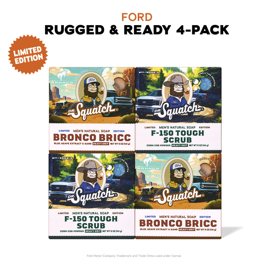 Ford Rugged & Ready 4-Pack - Dr. Squatch Exclusive Limited Edition Bar Soap
