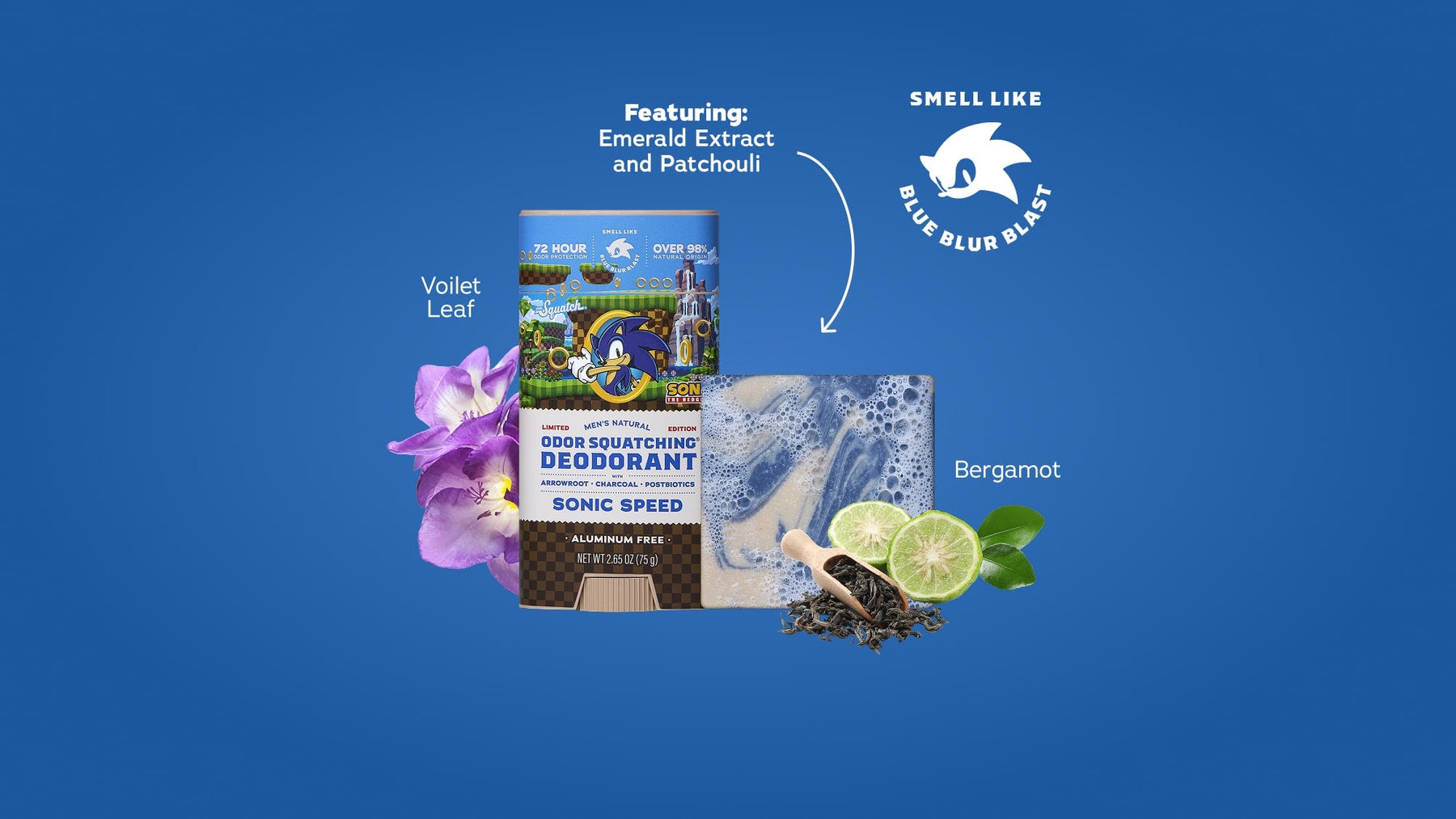Sonic Speed Super Pack - Dr. Squatch Exclusive Limited Edition Bar Soap and Deodorant Bundle